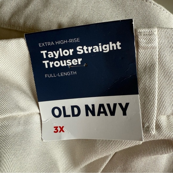 Old Navy Extra High-Waisted Taylor Cargo Pants Light Gray Tan Staight 3X NWT - Picture 9 of 12